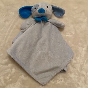 Honey Bunny Blue Puppy Dog Bow Plush Baby Security Blanket Lovey